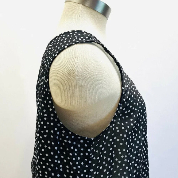 CASLON Women Sleeveless Pullover Polka-Dots Sheer Casual Shirt Top Size Medium - Picture 6 of 12